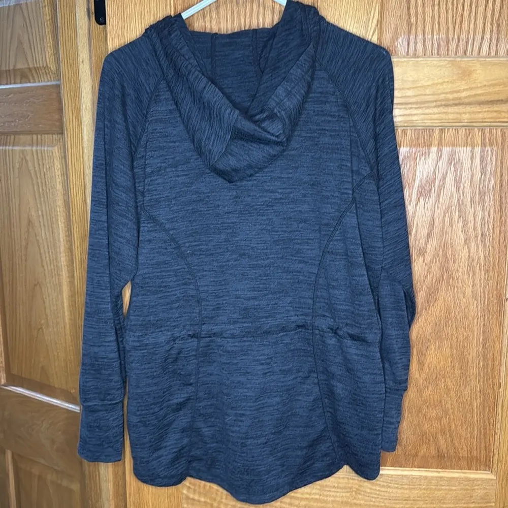 Athleta No Sweat hoodie Jacket Blue Heather Size Medium  #721868 - Image 7