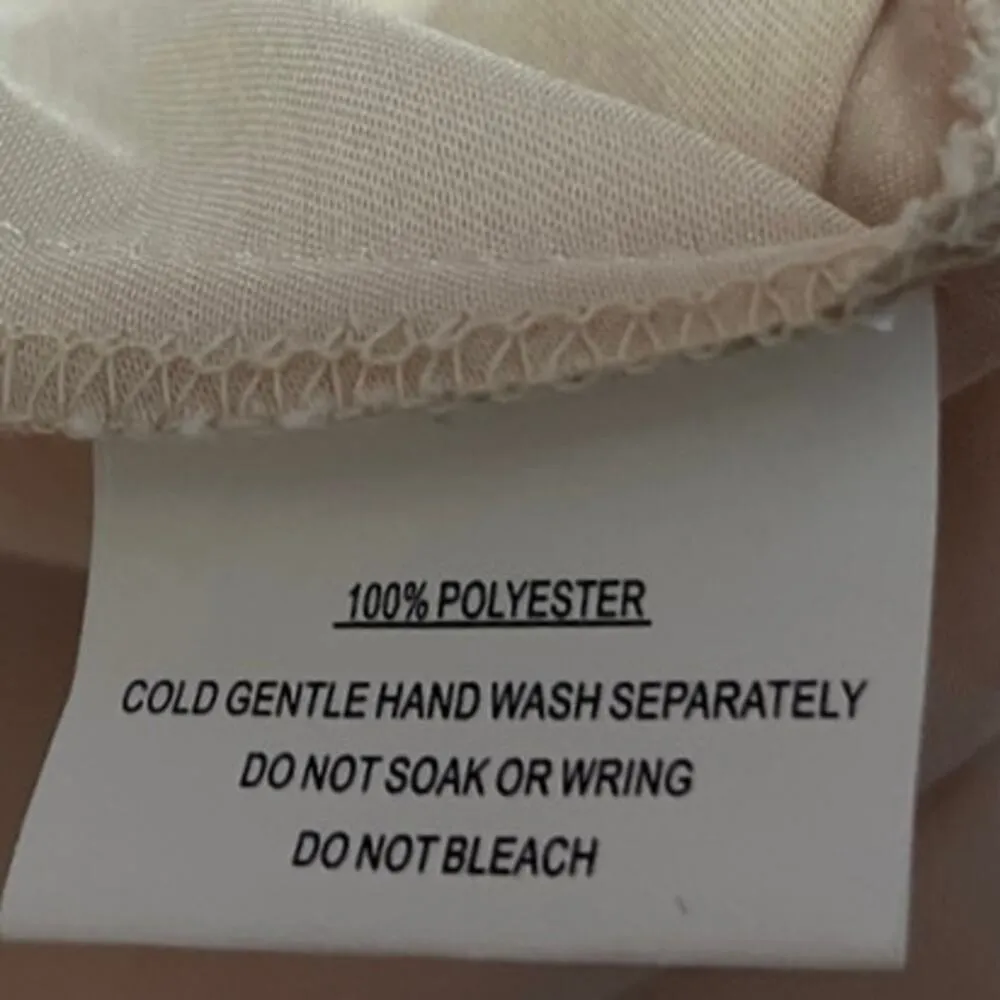 NEW Selfie Leslie Beige Champagne Silk Satin Long Sleeve A Line Mini Dress XS - Image 5