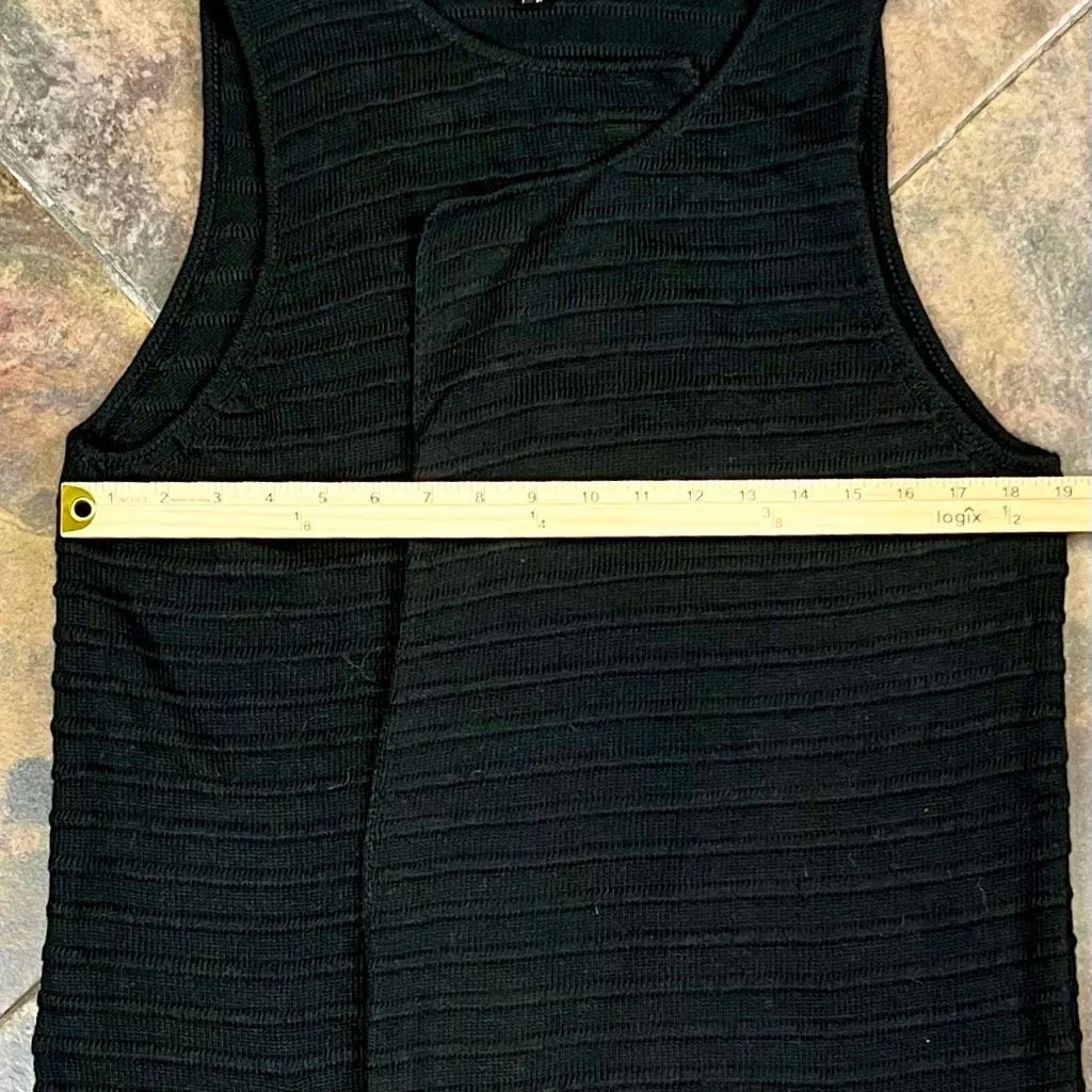 New! NWT GNW Ottoman Rib Long Sleeveless Open Front Vest Cardigan XL Black - Image 4