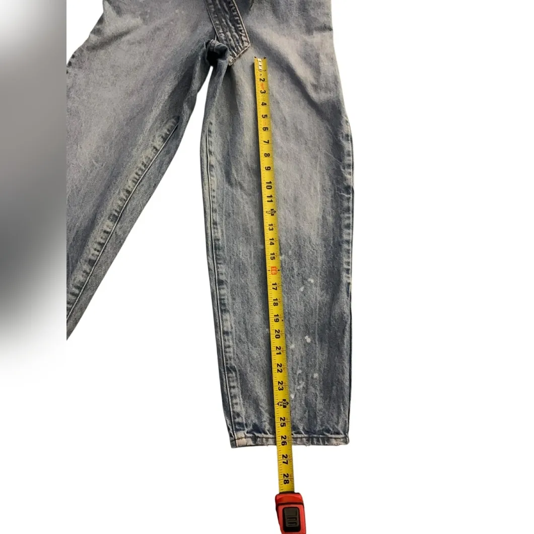 ​EXPRESS Acid Wash Denim Jumpsuit Puff Sleeve Retro 80s Utility Boiler Suit 4 - Image 10