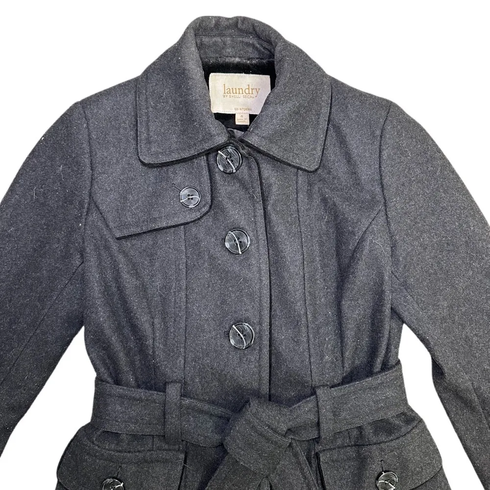 Laundry by Shelli Segal Grey Peacoat 4 - Image 3