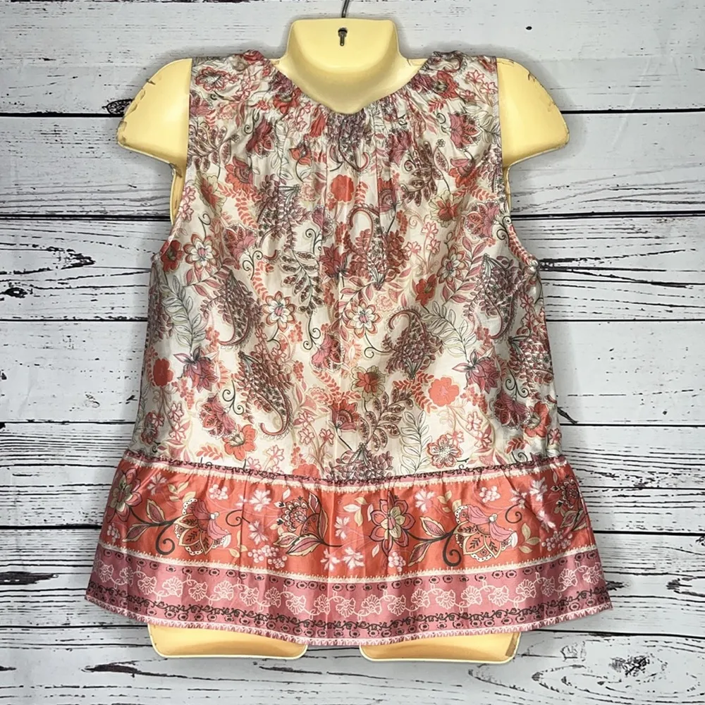 Christopher & Banks Petite NWT P/S Floral Print Peplum Hemline Tank Top Blouse - Image 3