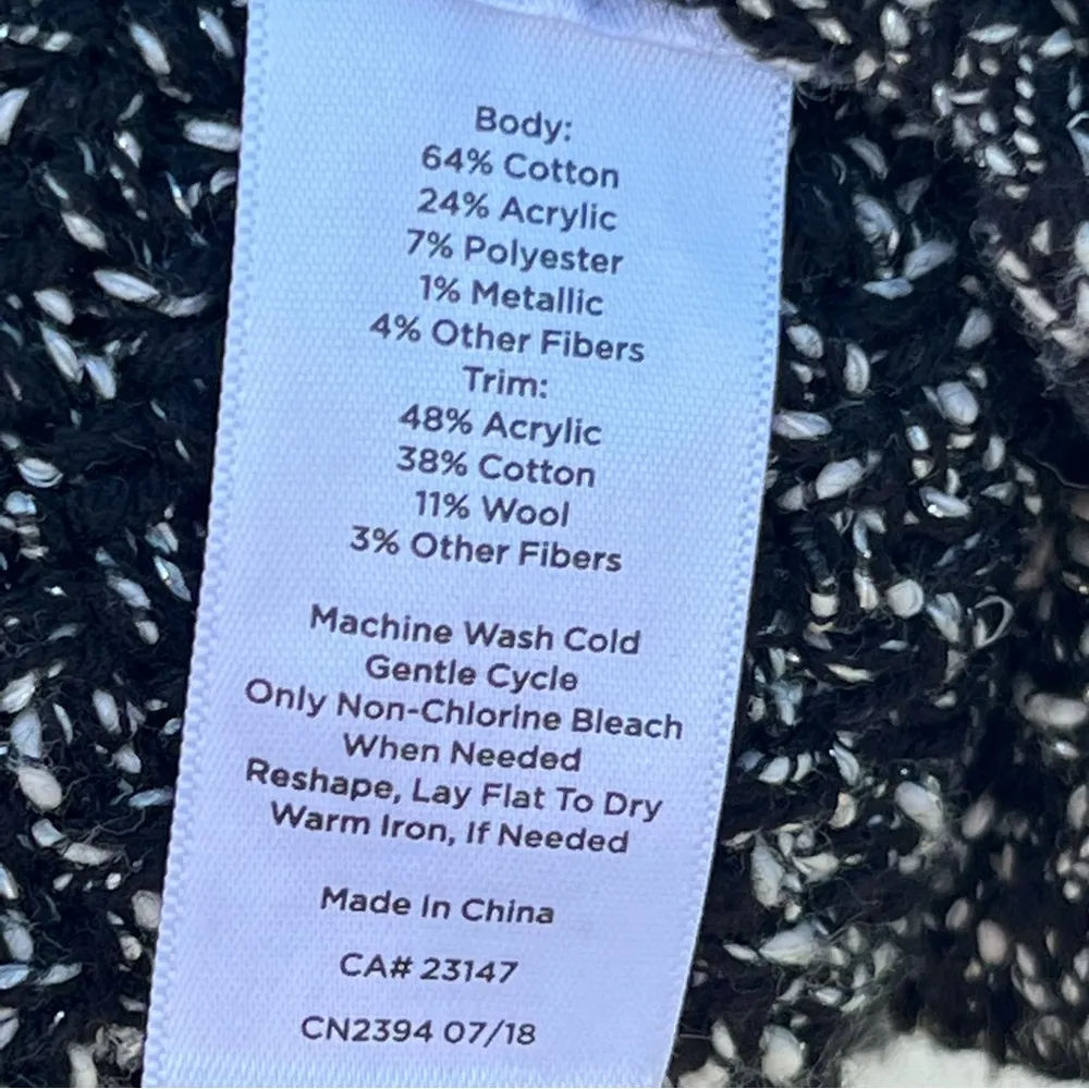 TALBOTS long cardigan black white size medium - Image 6