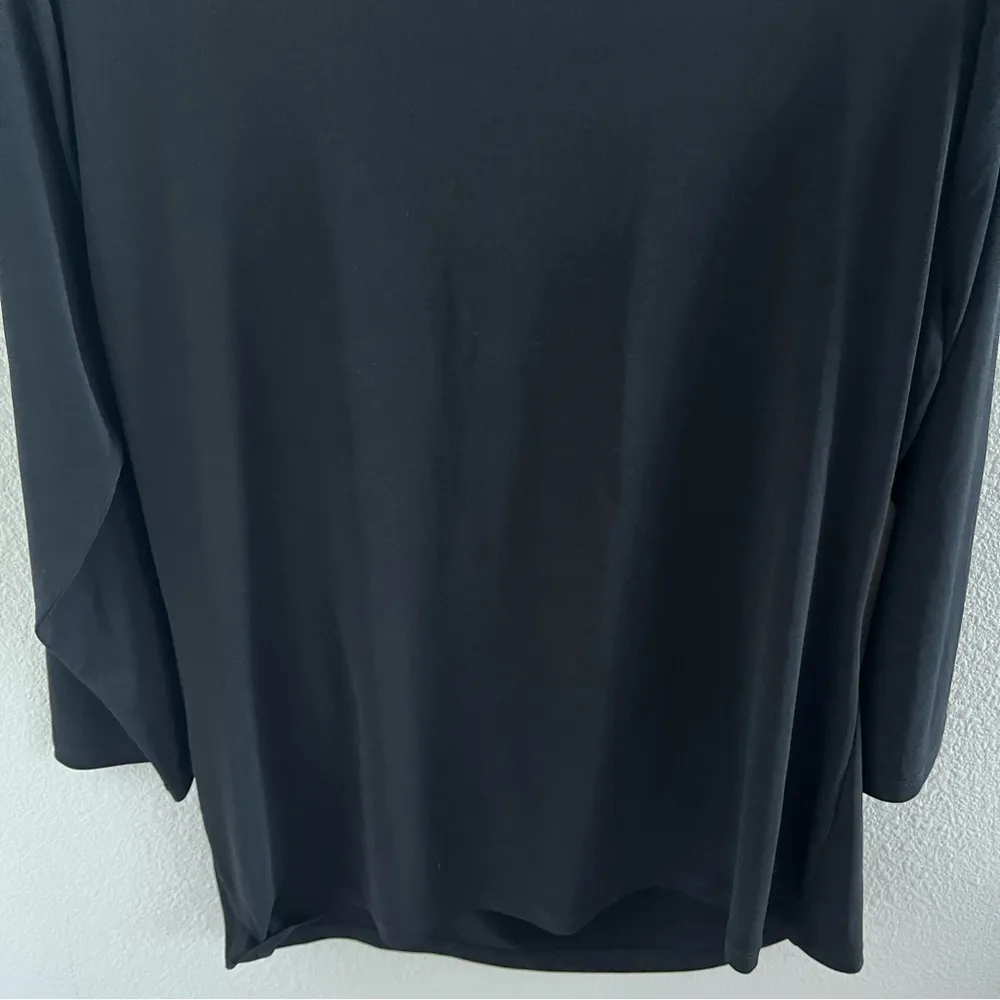Calvin Klein Black Career Modest Mature Top Blouse Large - Image 4