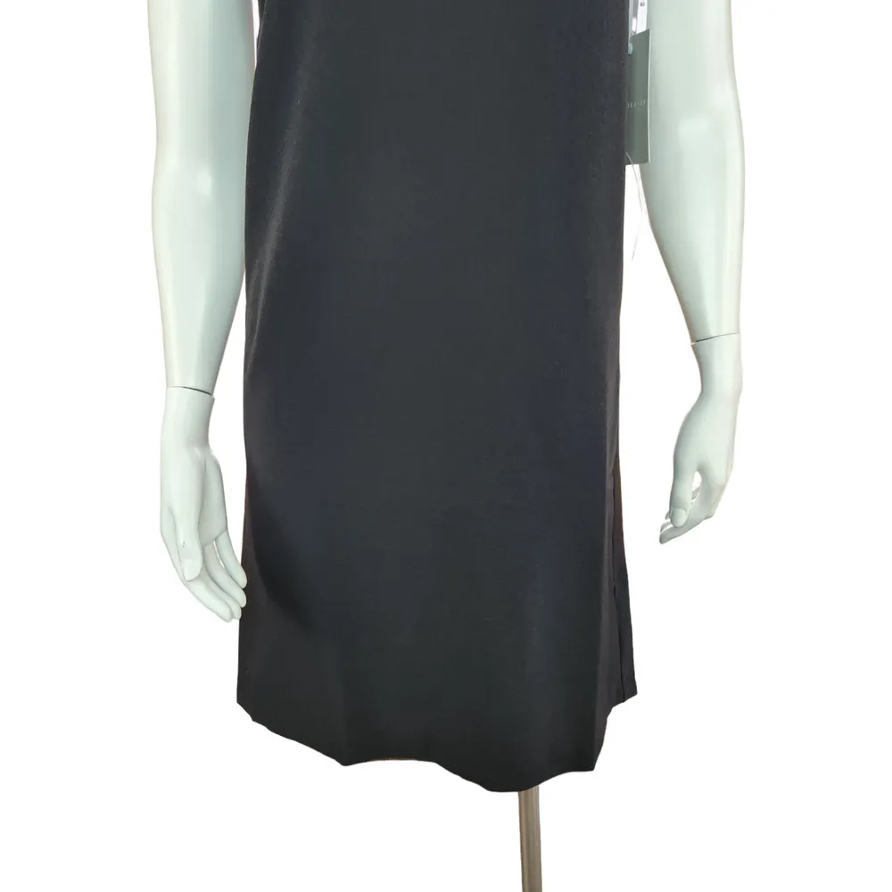 Chelsea 28 Womens XXS Black Midi Short Sleeve Shift Dress Zipper NWT Summer - Image 3