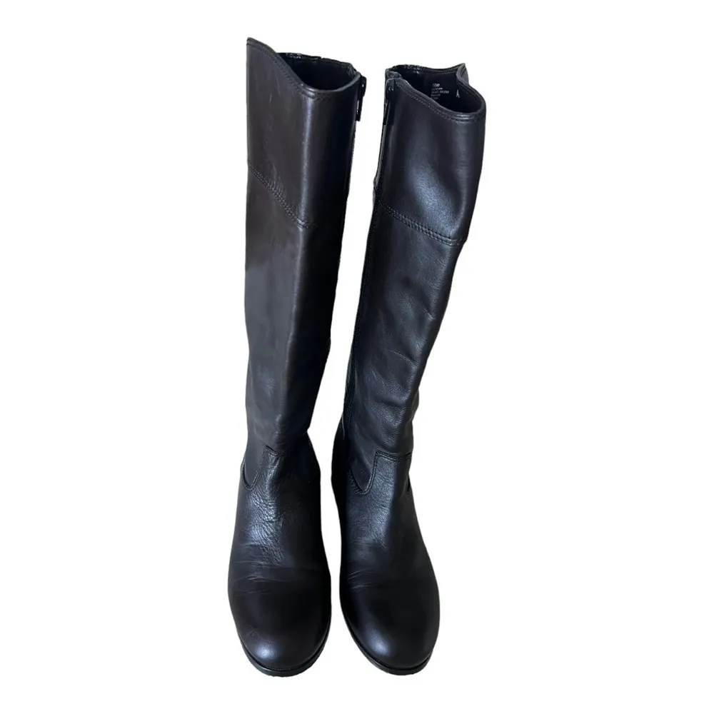 Arturo Chiang Brown Leather Knee High Boots Size 7.5MW - Image 3