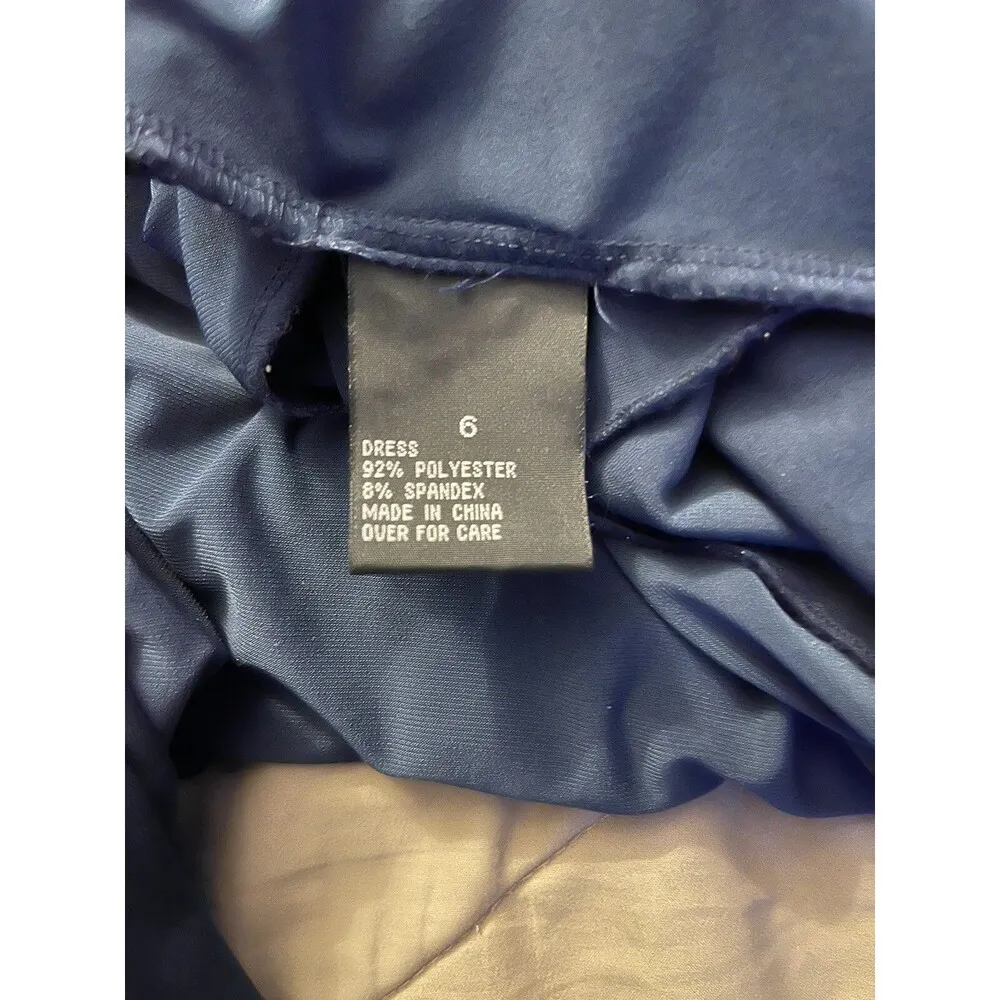 AGB Dress Size 6 Blue Rhinestones Evening Party Wedding Guest Elegant Cocktail - Image 12