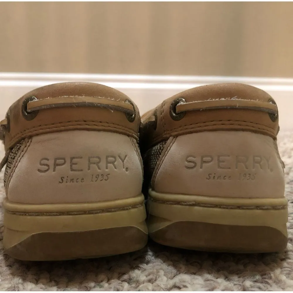Sperry Sz 7M Women's Angelfish Leather Boat Shoe Linen Oat 9102047 - Image 3