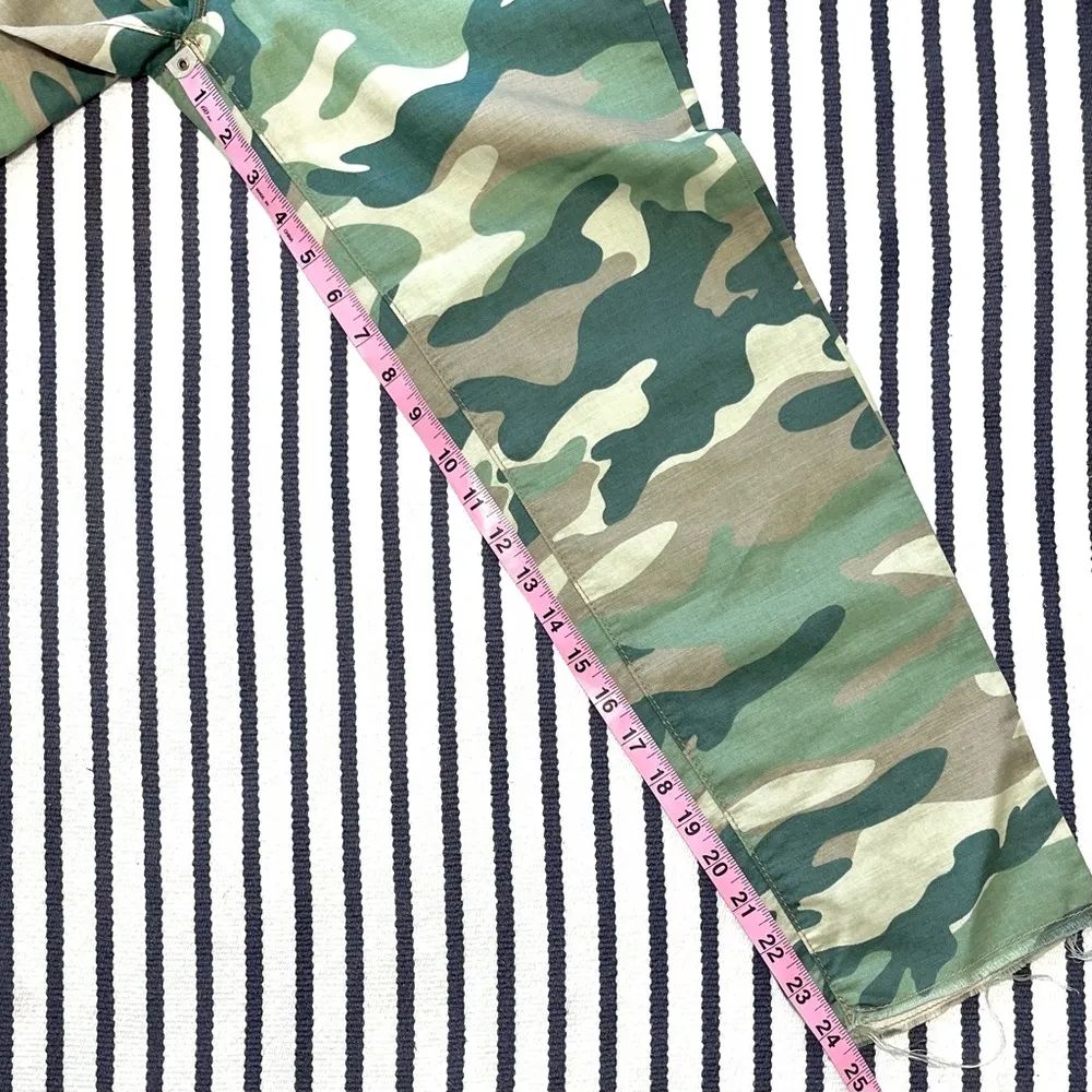 Mother The Shaker Chop Crop High Waisted Pants in Blue Green Camo Size 25 - Image 9