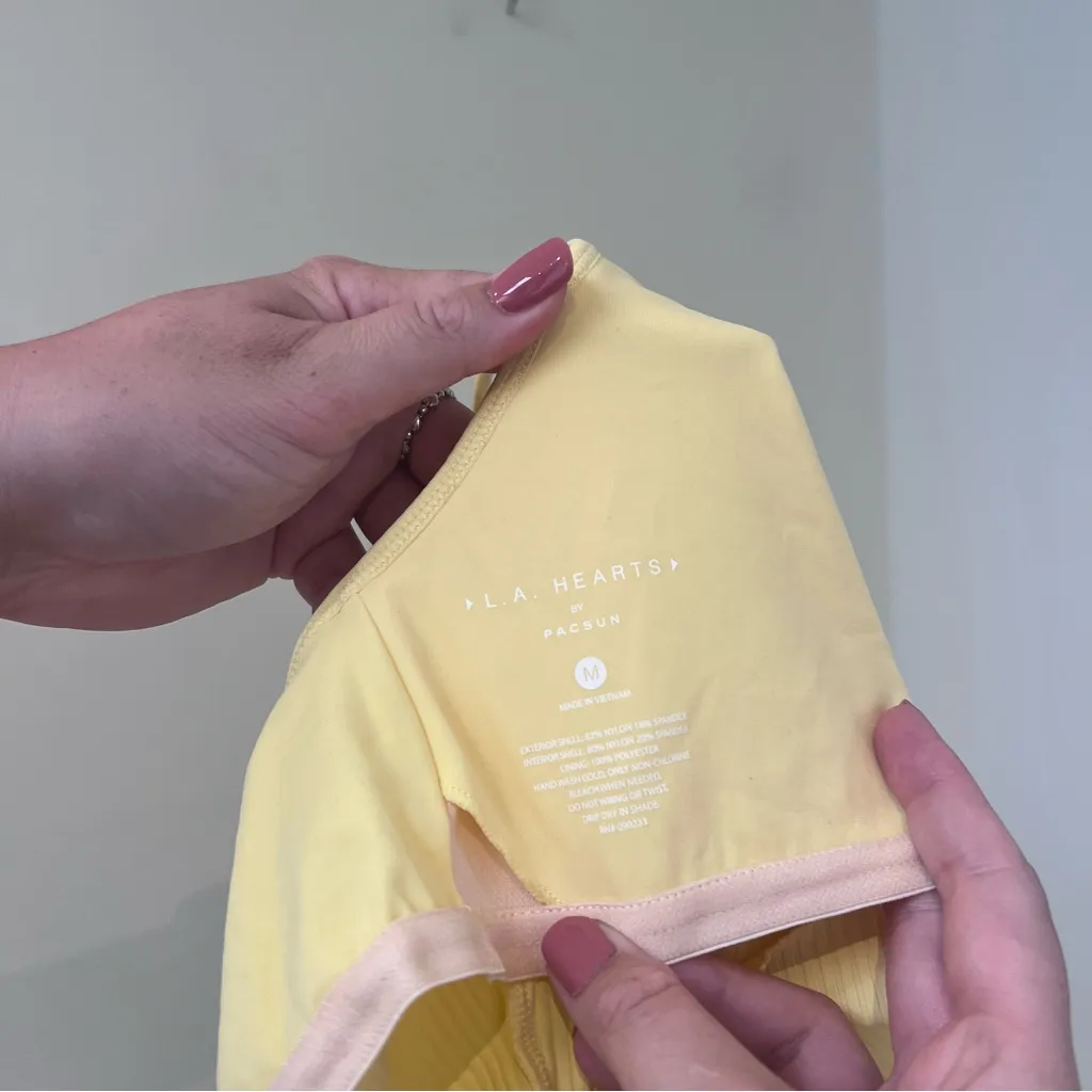 LA Hearts by Pac Sun Yellow Bathing Suit Top - Image 6