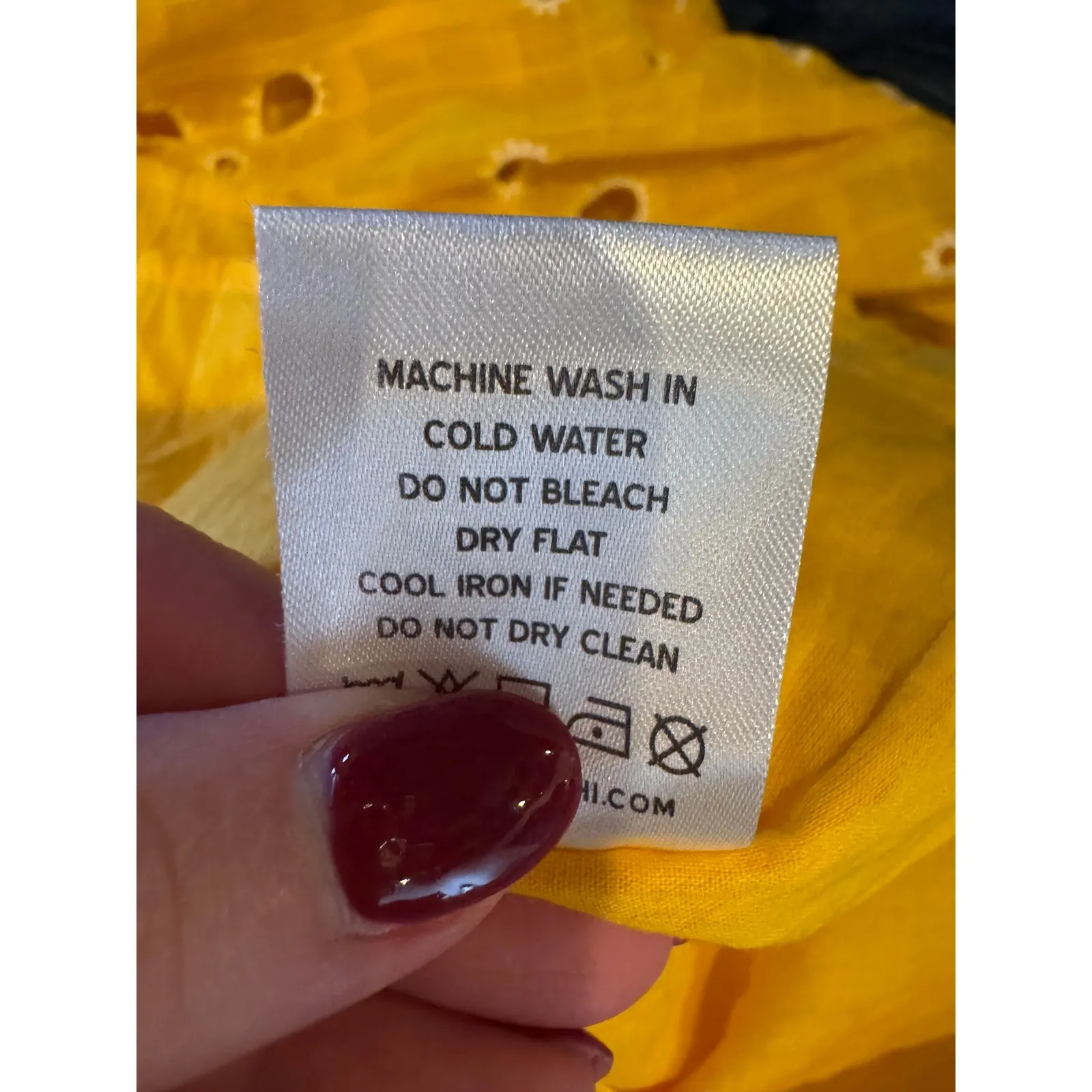 RAHI Anthropologie Dress Women Small Yellow Marigold Eyelet Collar Mini Boho NWT - Image 11