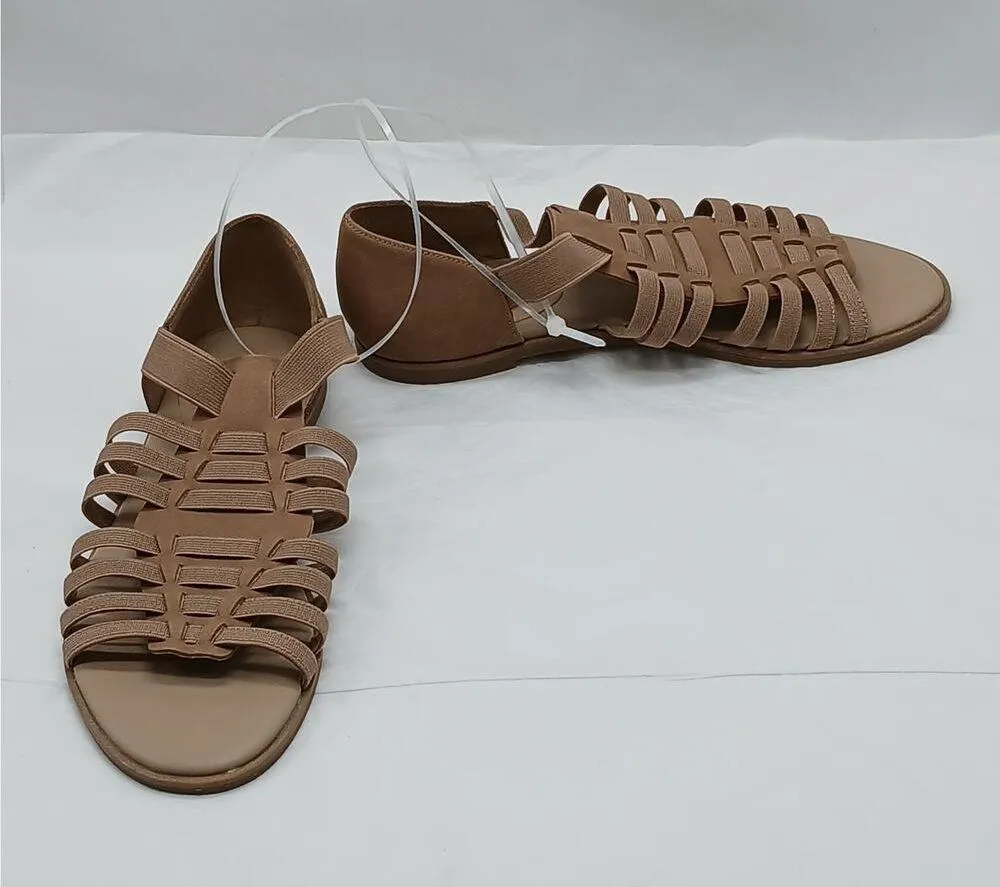 Eileen Fisher Rato Gladiator Sandals Womens 6.5 Tan Suede Open Toe Shoes Flats - Image 3