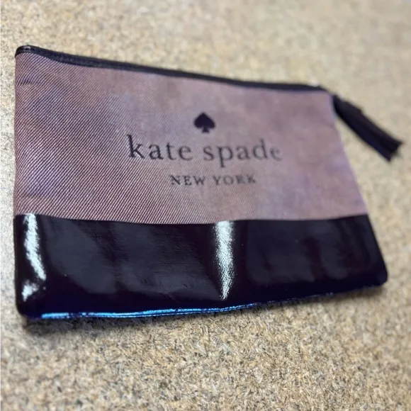 Kate Spade Black and Purple Clutch/ cosmetic bag - Image 2
