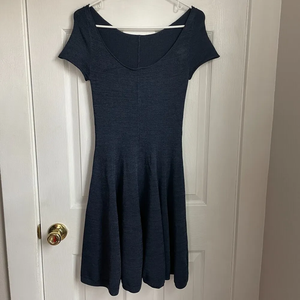 Halston Heritage navy mini dress cocktail wedding evening - Image 2