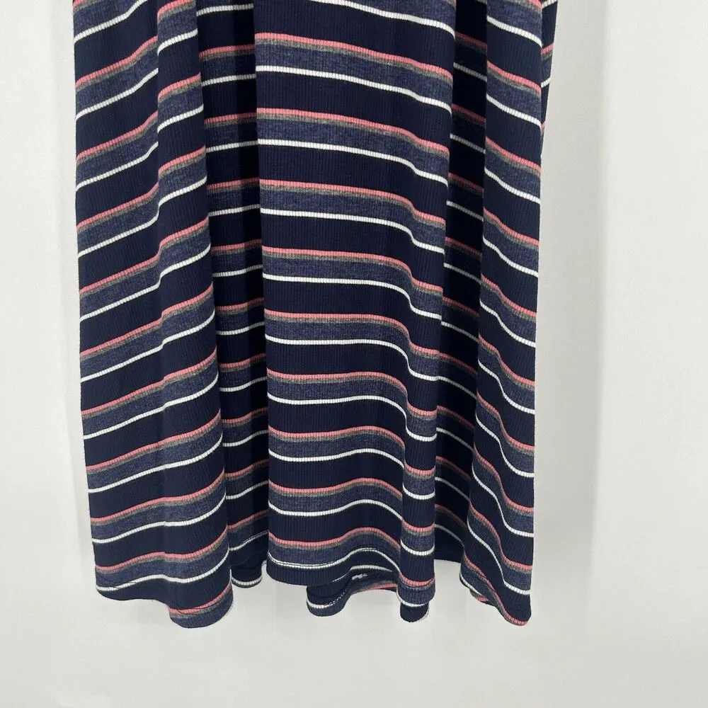 Abercrombie & Fitch Ribbed Knit Tank Dress Blue Pink Stripe Racerback Size S - Image 7