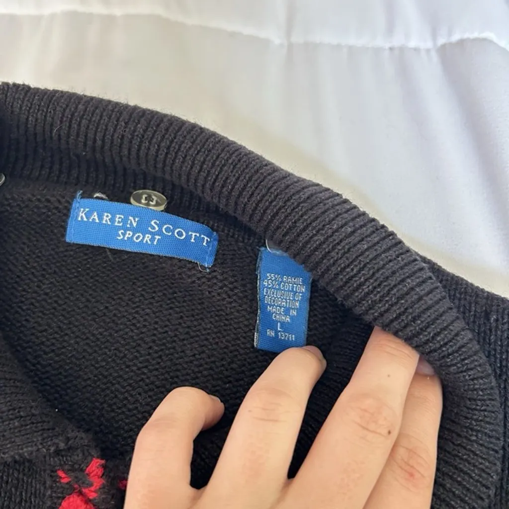 Vintage 90s Y2K Snowman Sweater Cardigan Womens Size Large Christmas Holiday - Image 6