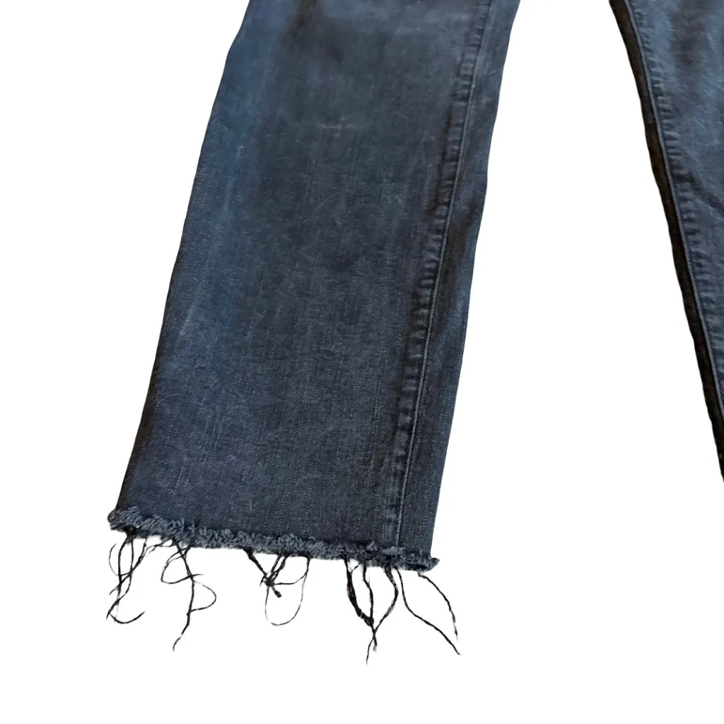 Kut From The Kloth Reese Ankle Straight Leg Black Jeans Raw Hem Size 6 Women's - Image 7