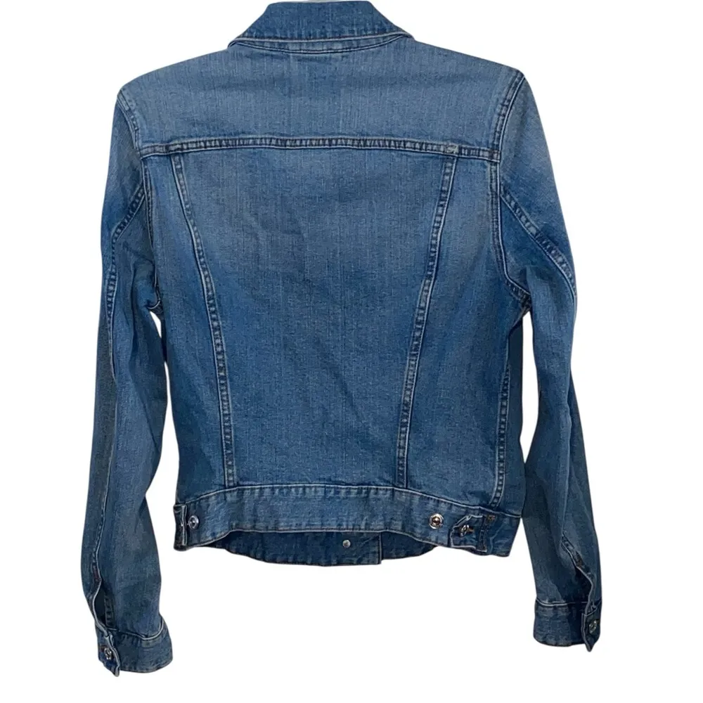 LOGG Label Of Graded Goods H&M Jean Jacket Denim Silver buttons medium Blue - Image 3