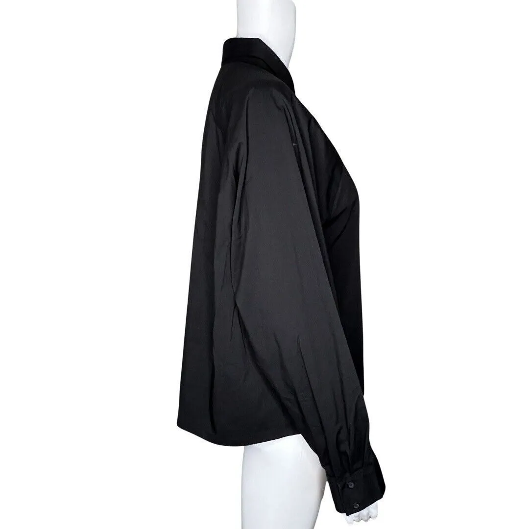 Express Shirt Womens Small Black Portofino‎ Dress Casual Office Career Versatile - Image 2