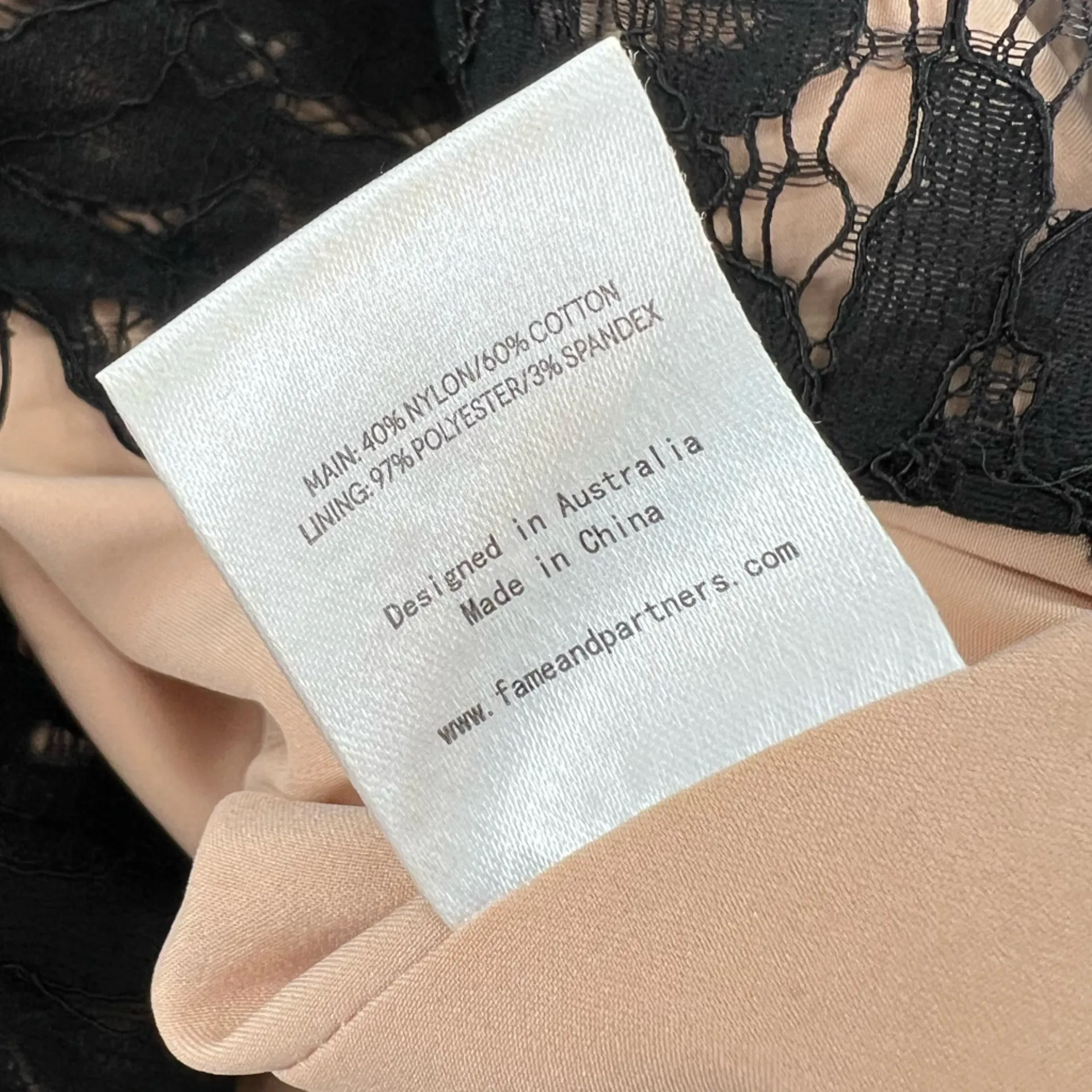 Fame and Partners x Free People The Mollie Mini Dress lace black sz 8 - Image 7