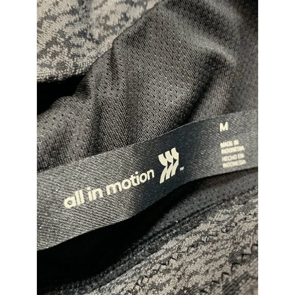 All in Motion Women’s Sports Bra Jacquard Snakeskin Black Gray Size Medium - Image 5