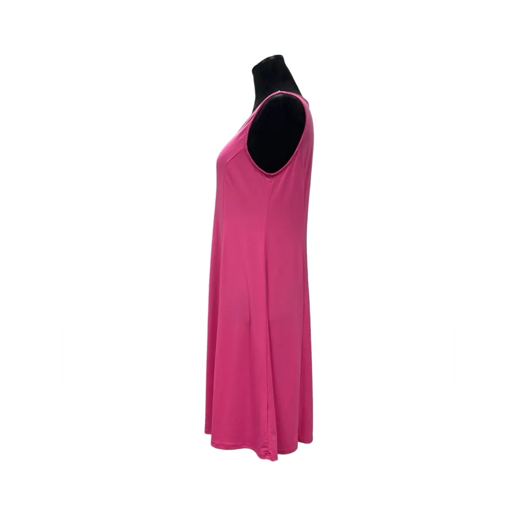Kim Rogers Hot Pink Sleeveless Fit & Flare Dress Medium M Knee Length Spring - Image 2