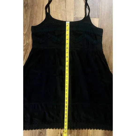 En Creme Women's Simple Eyelet Style Lace Trim Strappy Dress‎ Black M NWOT Size M - Image 5