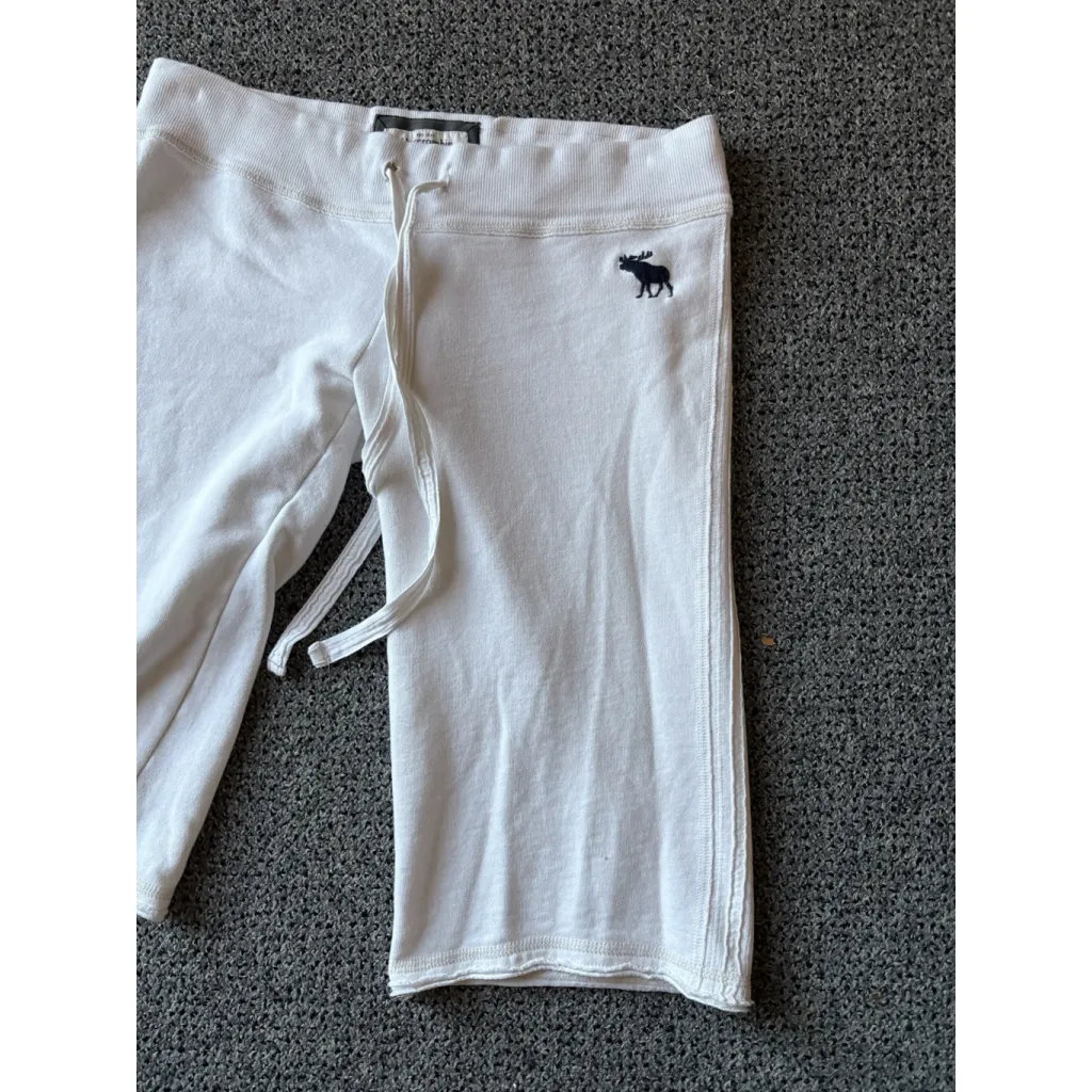 Abercrombie & Fitch Sweat Shorts Small White Y2K 2000s Beach Preppy Bermuda - Image 2
