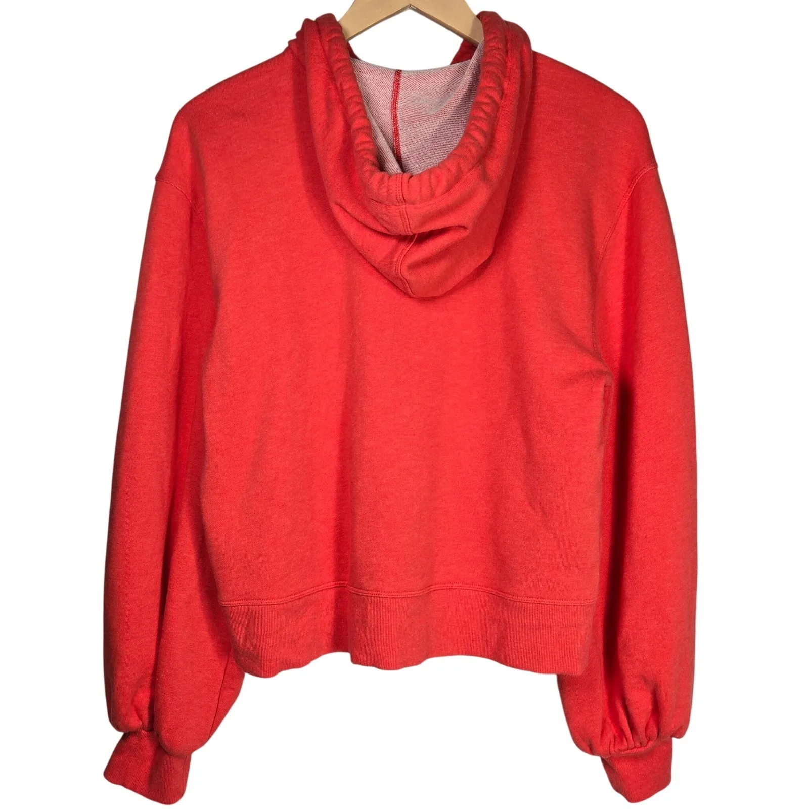 Cabi Deluxe Cropped Zip Up Hoodie Pom Pom Drawstrings Balloon Sleeve Size S 5657 - Image 2