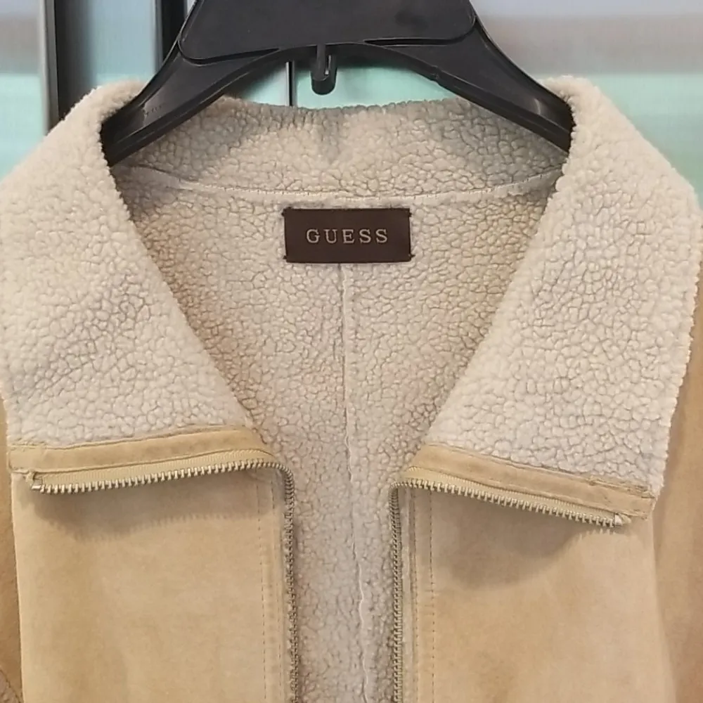 💕GUESS💕 Vintage Genuine Leather Suede Coat M - Image 3