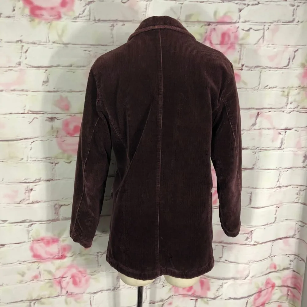 lands end burgundy button down corduroy jacket - Image 5