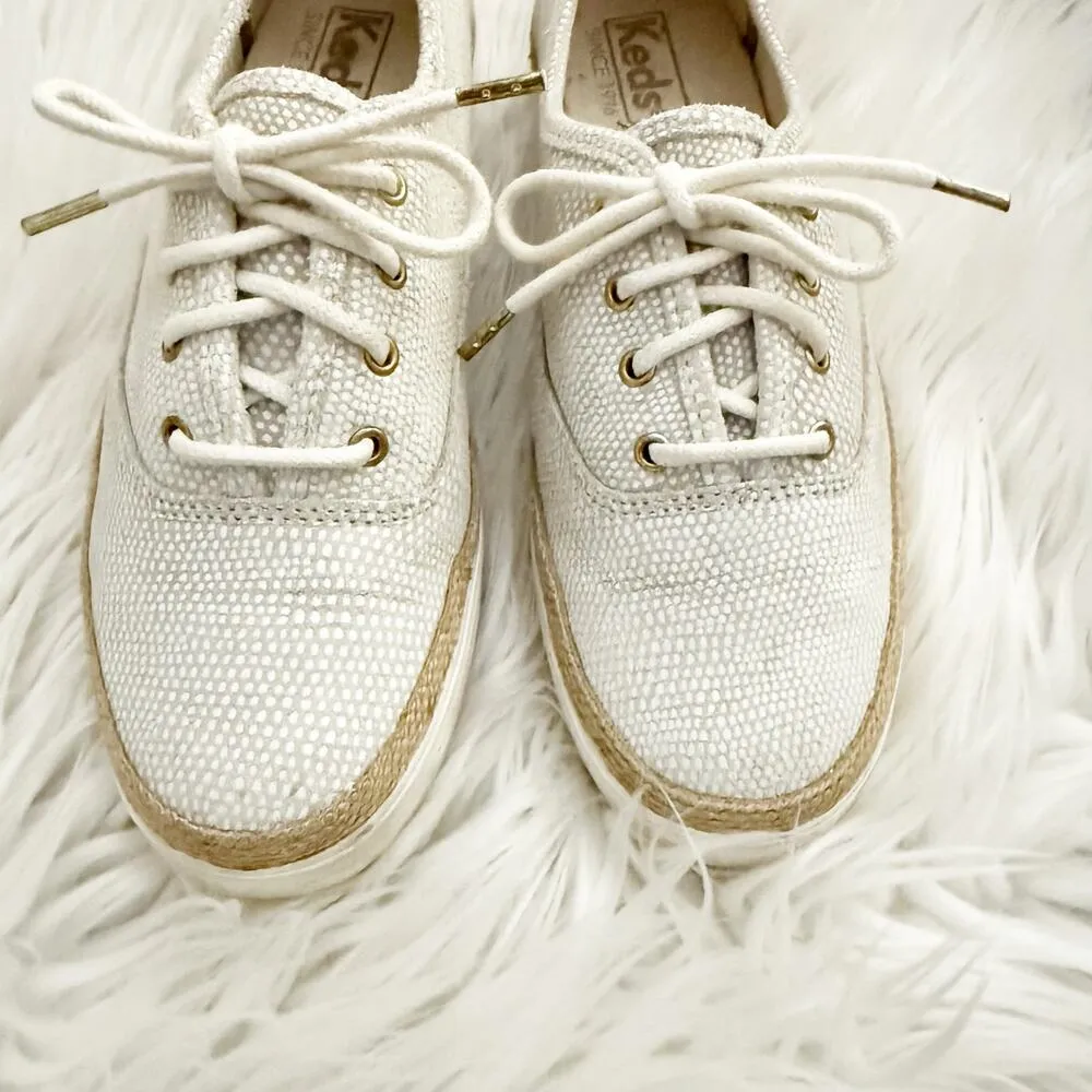 KEDS | Ortholite White Beige Jute Lace - Image 3