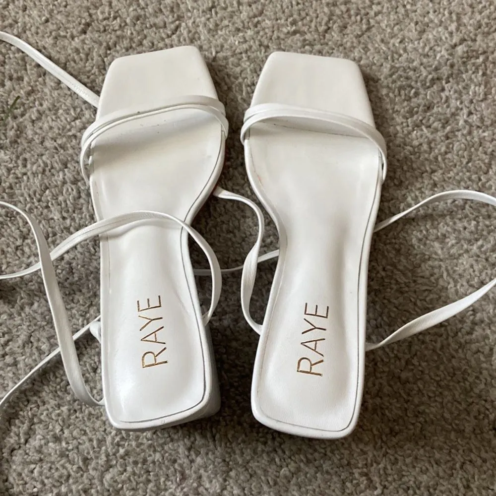 RAYE Sandals White‎ Ankle Wrap Helps Revolve 7 White - Image 6