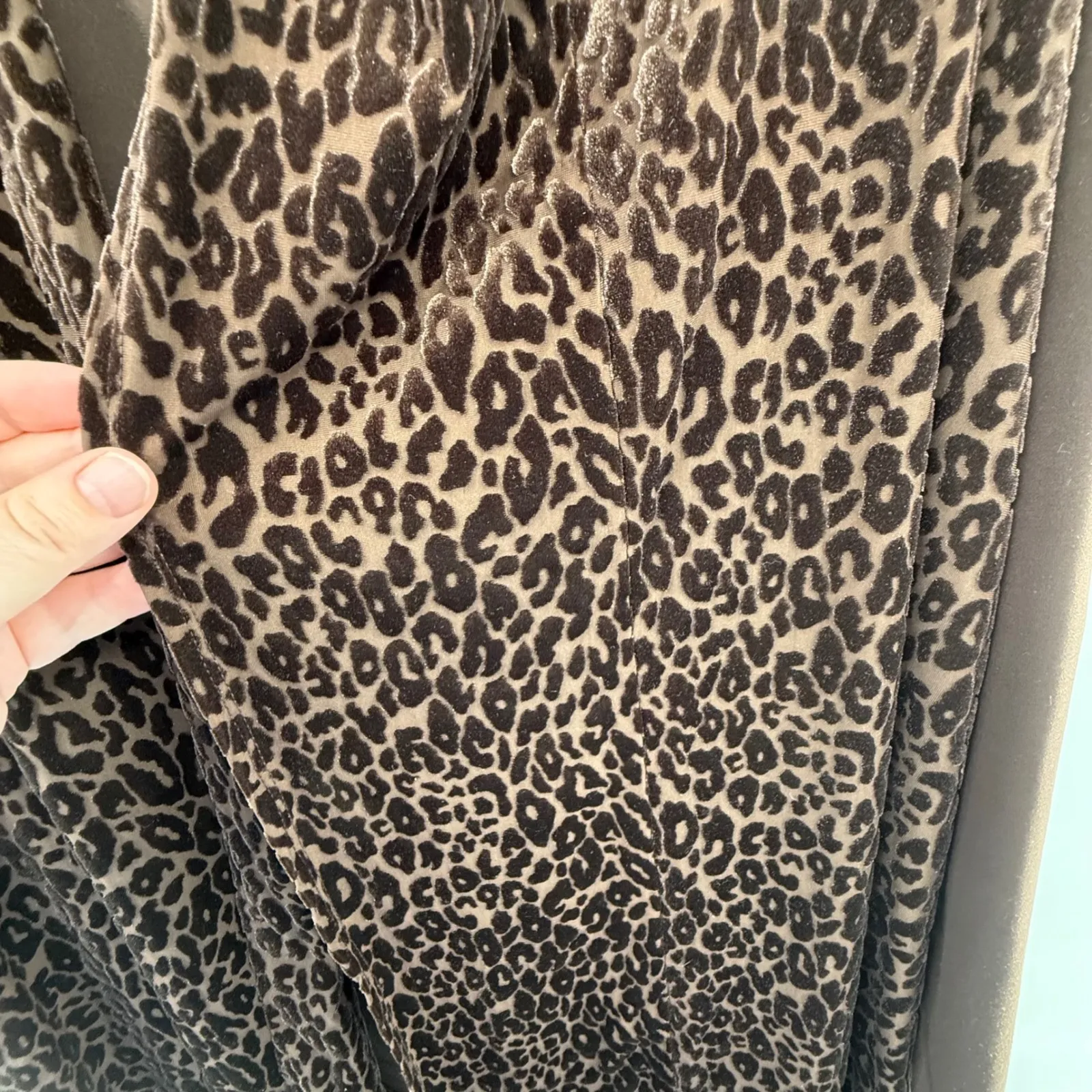 Susan Graver 2X Brown‎ Leopard Velvet Vest & Knit Top Set Fall Winter Outfit - Image 5