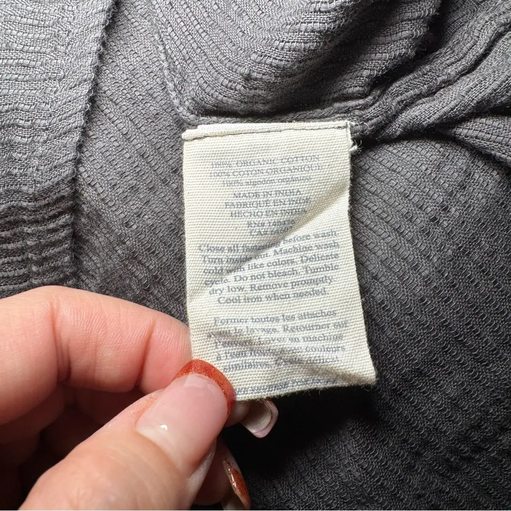 Faherty Top Womens Small Gray Sleeveless Willa Organic Cotton Ladder Trim - Image 7