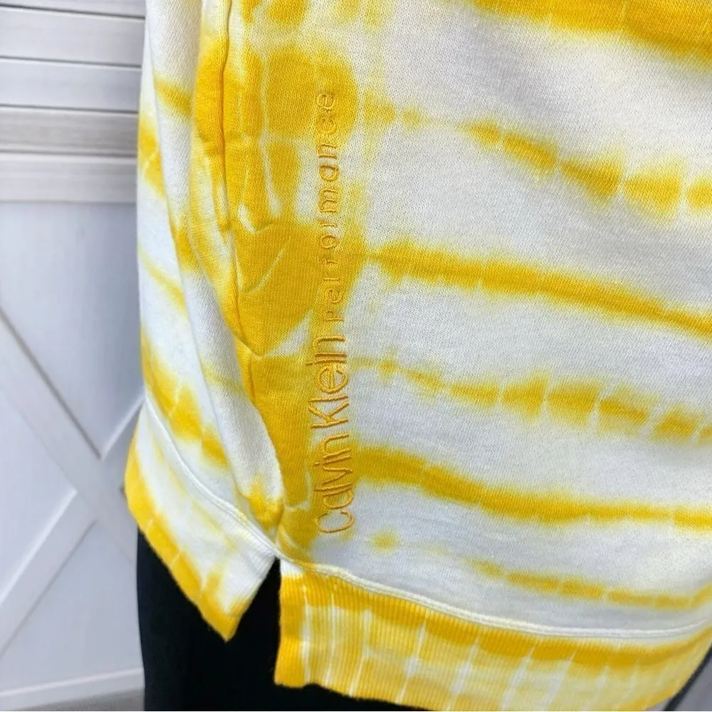Calvin Klein Oversized Tie Dye Sweatshirt Yellow White Large - Image 8