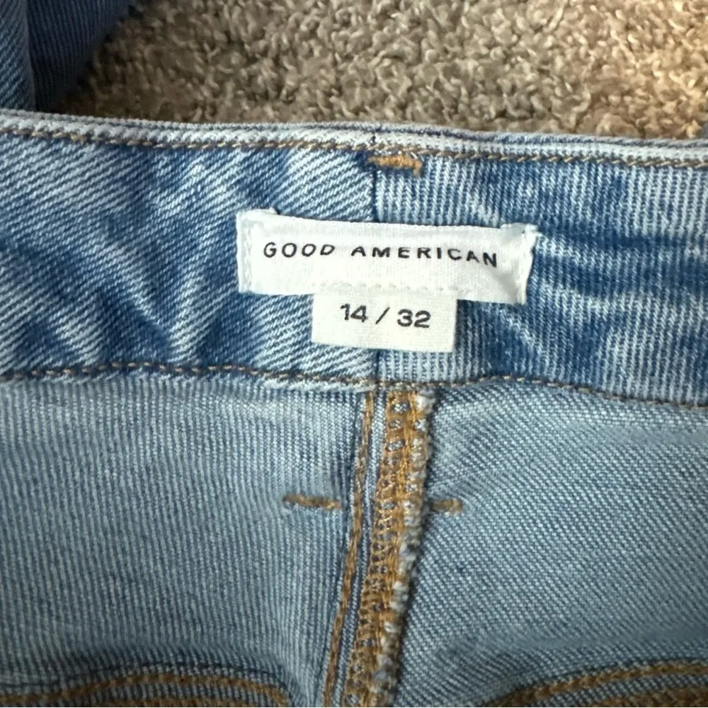 Good American Always Fits Good Legs Straight Jeans Sz 14 /32 Stretch Light Wash - Image 11