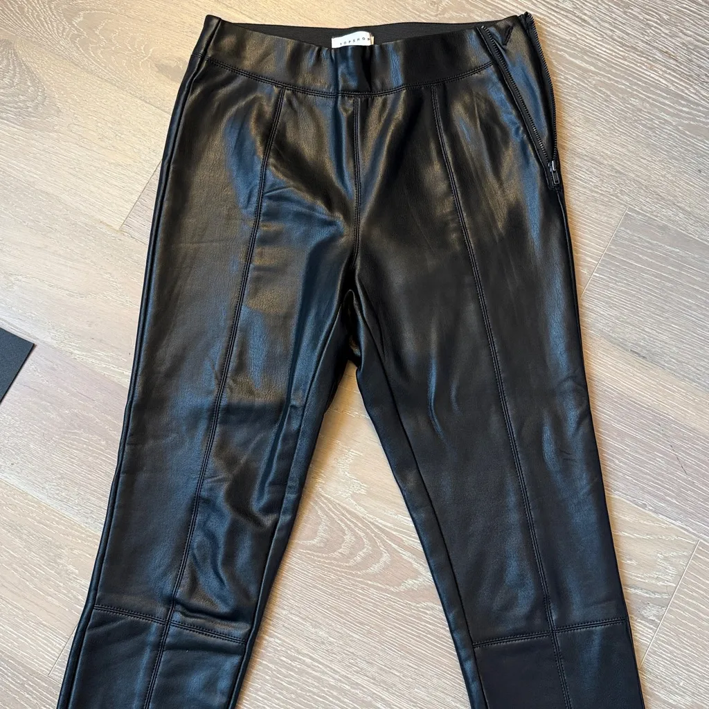 Topshop Faux Leather Skinny Pants (Petite) - Image 7