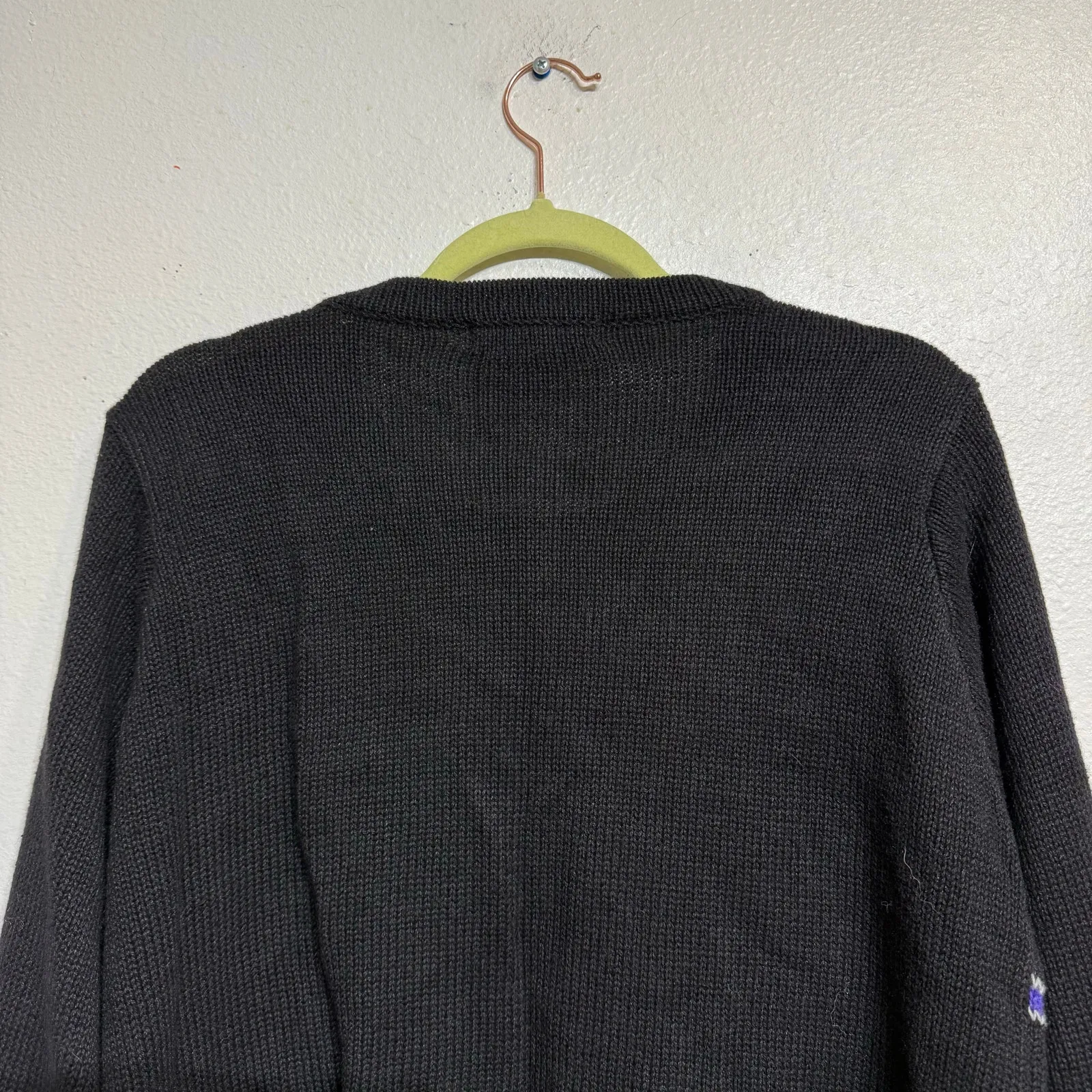 Victoria Jones Black Embellished Embroidered Christmas Vintage Cardigan Sz S - Image 8