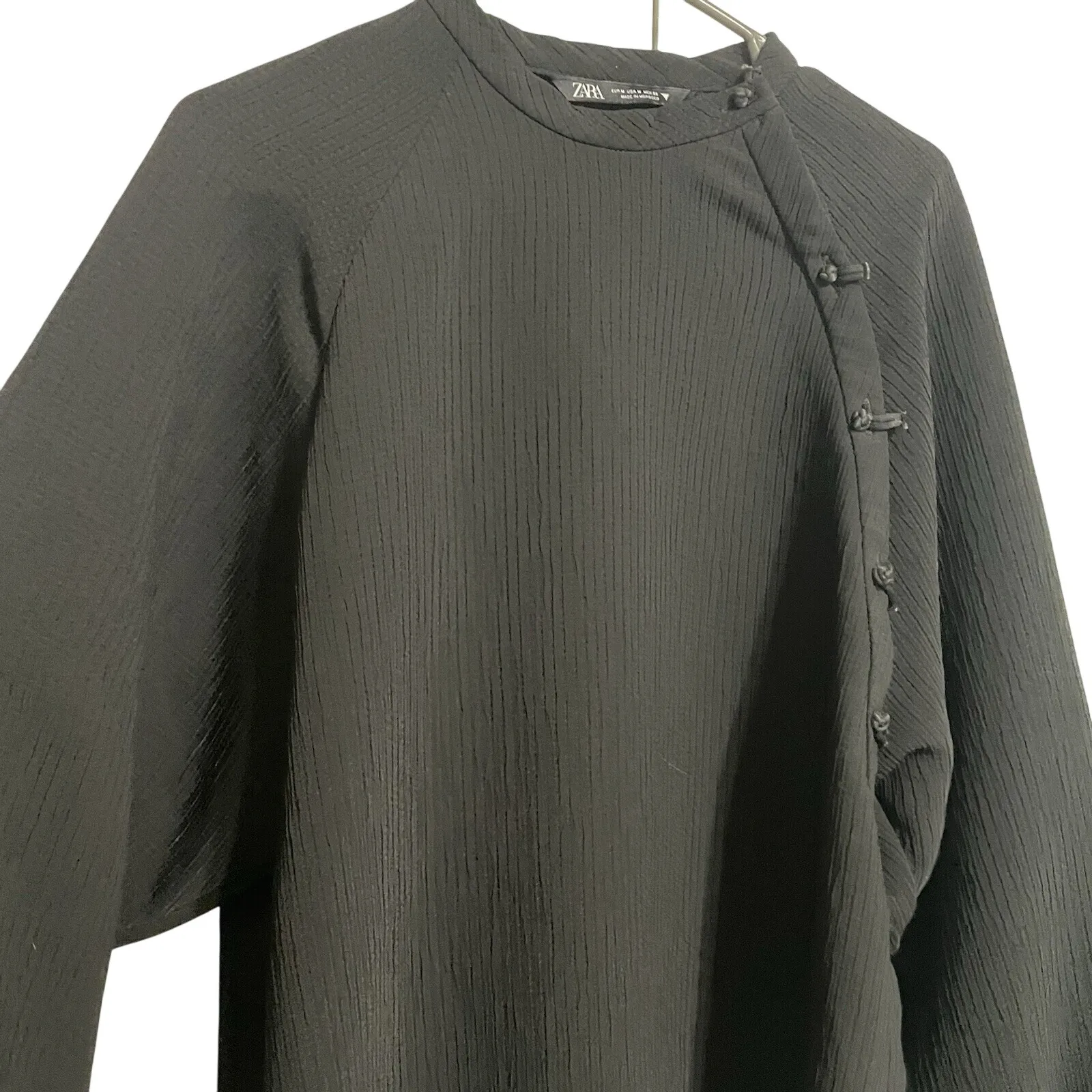 ZARA  Oversized Pullover Medium Black Blouse Business‎ Casual Office - Image 7