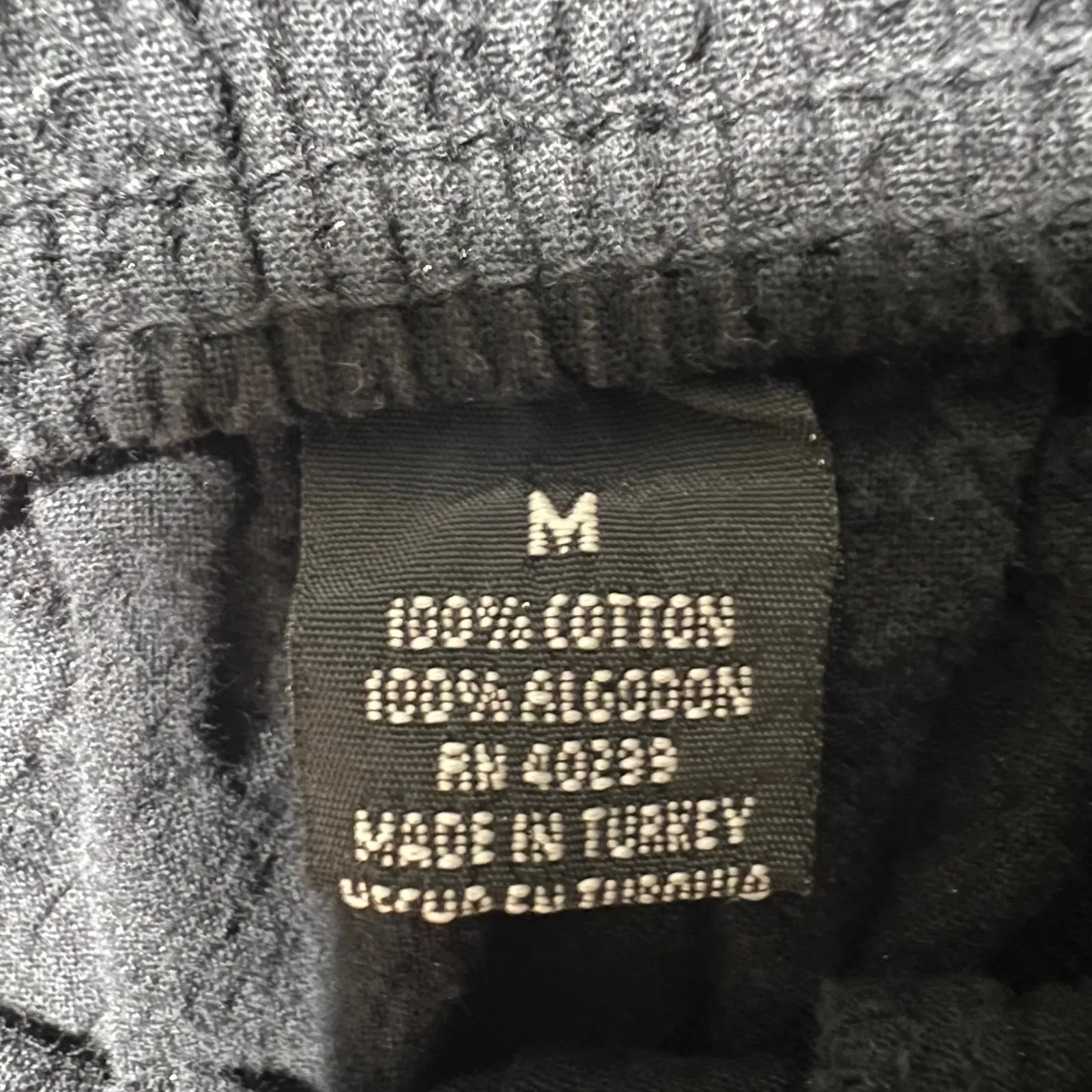 Vintage Erika Black Cotton Drawstring Shorts Elastic Waist Casual Lounge Size M - Image 10