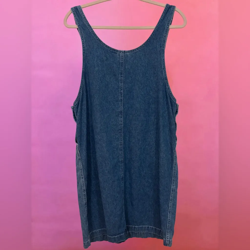 Rare Disney Store Lady & The Tramp Blue Denim Overalls Mini Dress - Size Small - Image 8