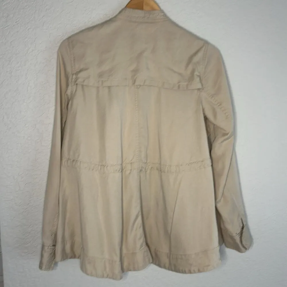 Urban Outfitters Silence+Noise Tencel Khaki Tan Jacket Baggy Boho Neutral Pocket - Image 7