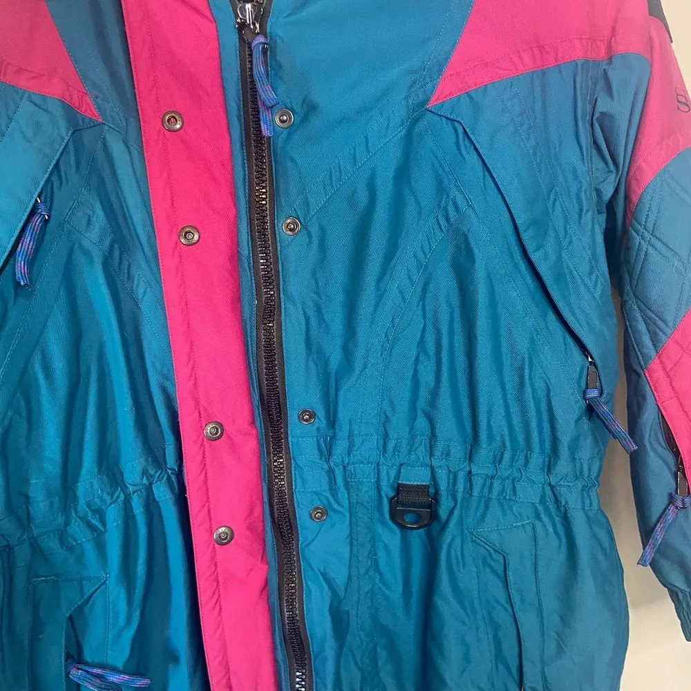Slalom Sport Blue Purple Ski Snow Jacket Size Large - Image 3