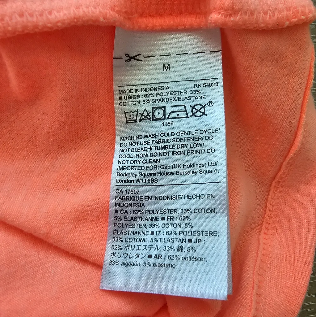 GapFit Bright Fluorescent Orange Racerback Tank Top Size medium - Image 5