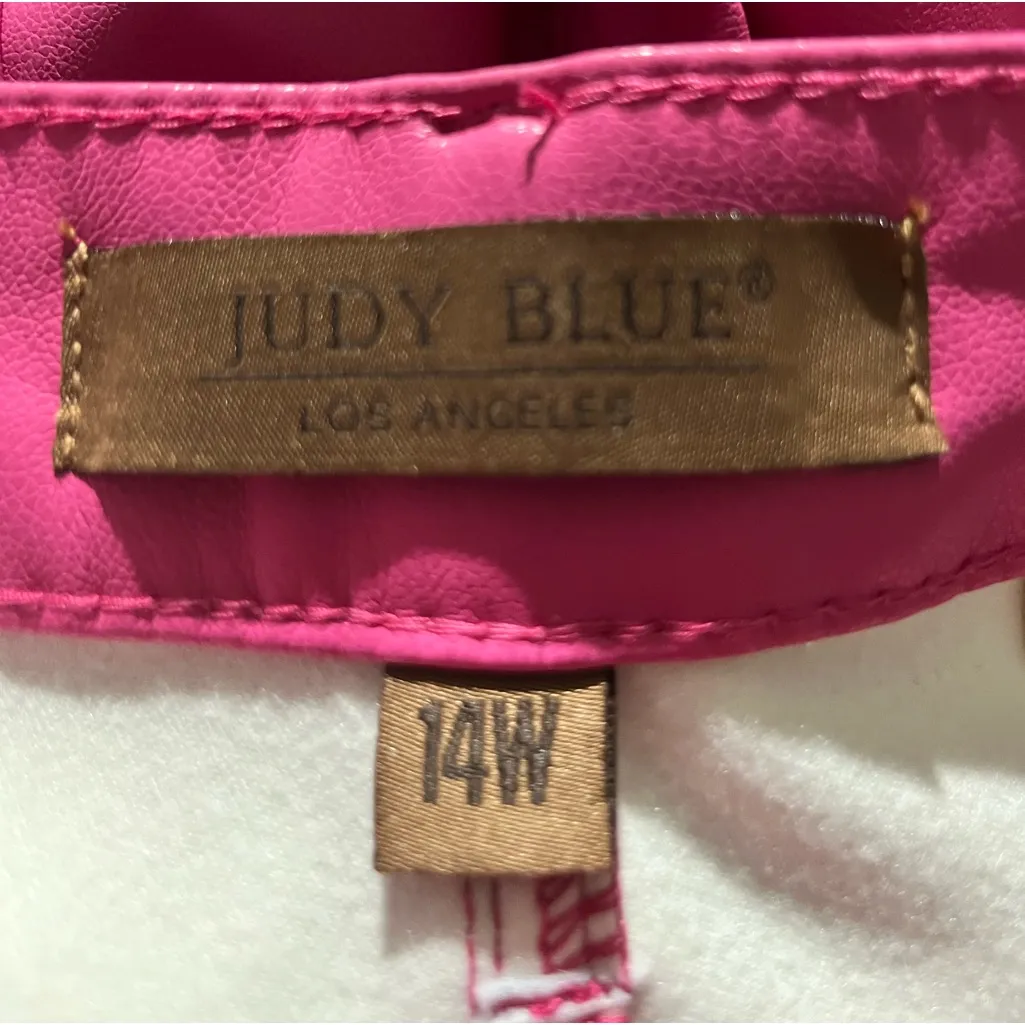 Judy Blue Hot Pink
Tummy Control
Vegan Leather
Straight Stretch Jean Size 14W - Image 13