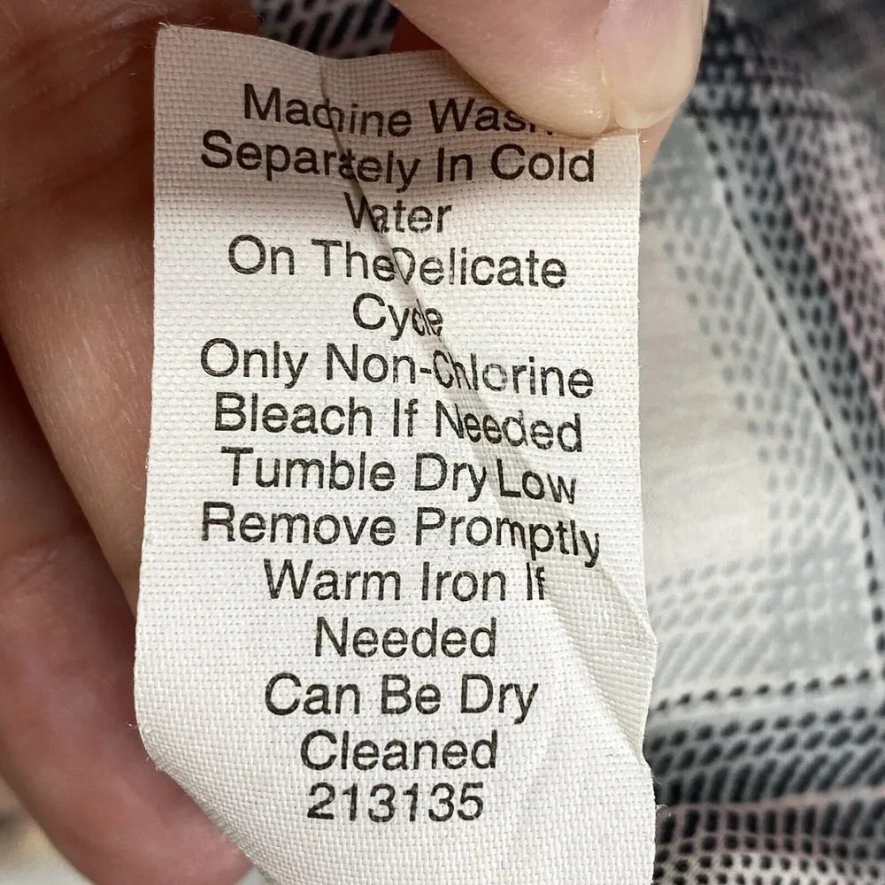 CAbi Sz S Festival Shirt Plaid Floral Mixed Media Button Down Blouse #233 Cotton - Image 7