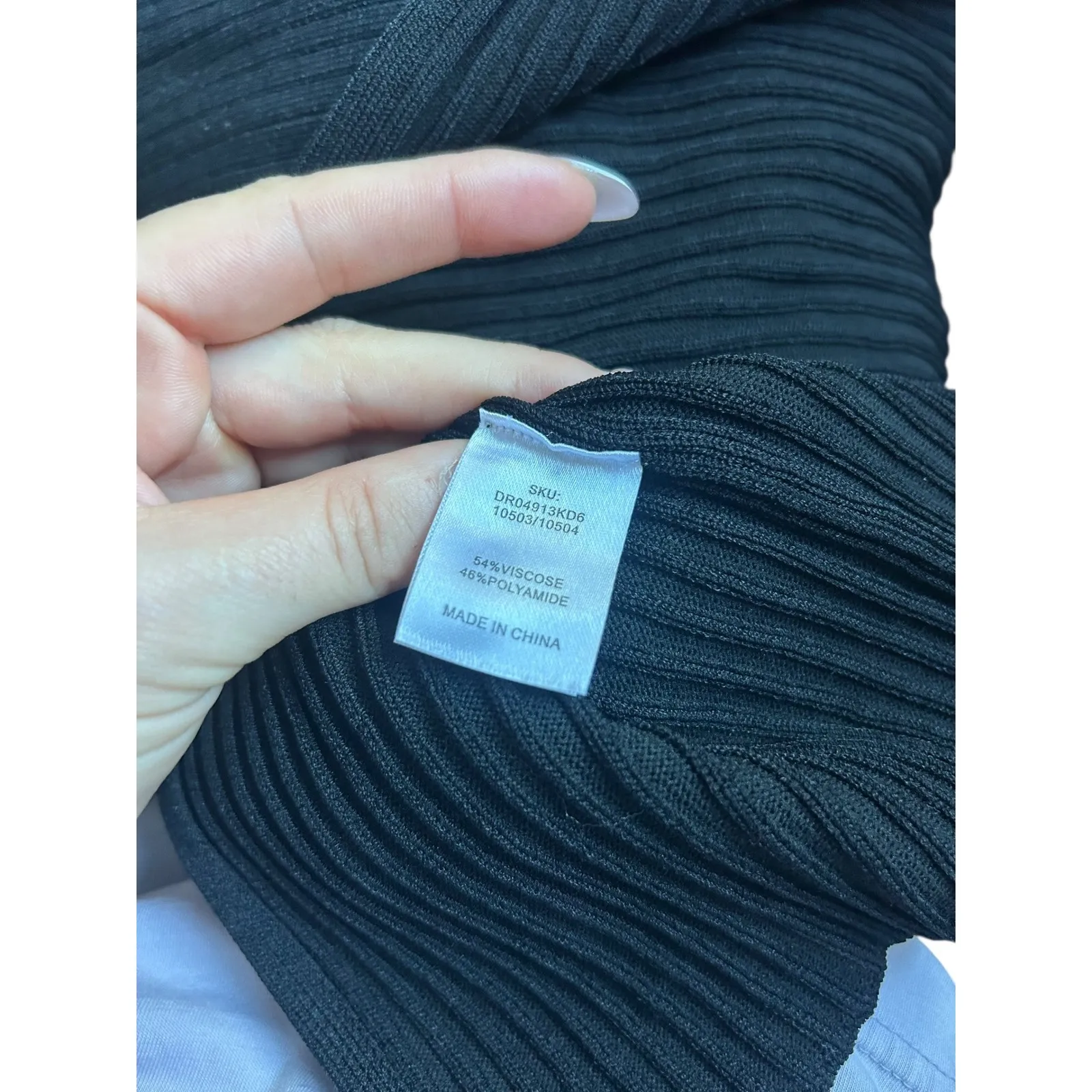 MESHKI Avalon Black Ribbed Spaghetti Strap Midi Dress Open Back Size S - Image 10