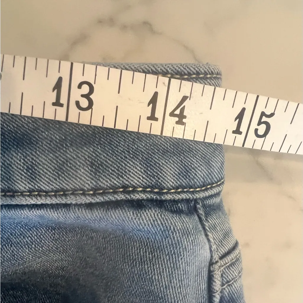 Wash Lab Selma Pieced Asymmetric Denim Maxi Skirt Size 29 Surf Blue $128 EUC - Image 5