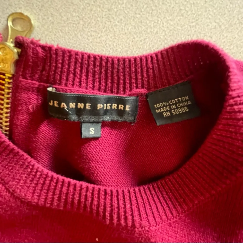 Jeanne Pierre Women’s Maroon Red Pullover Knit Sweater Long Sleeve, Small - Image 5